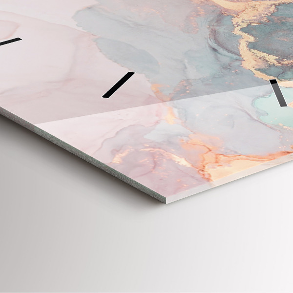 Square glass wall clock Marble texture