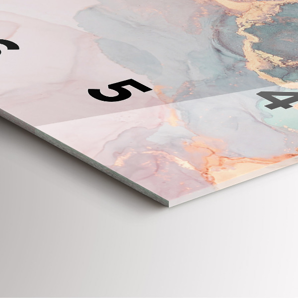 Square glass wall clock Marble texture