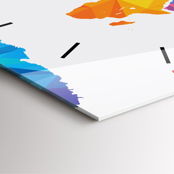 Square glass wall clock Abstract world map