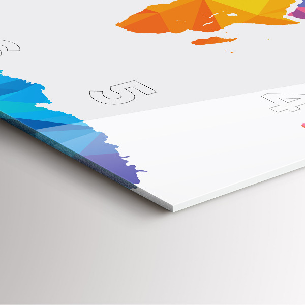 Square glass wall clock Abstract world map