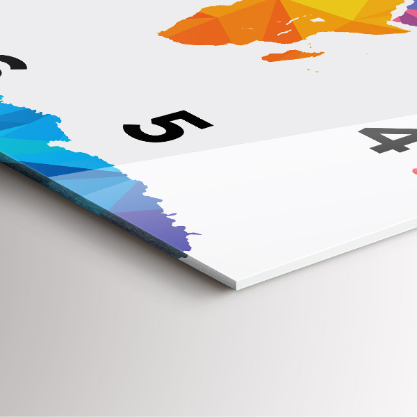 Square glass wall clock Abstract world map