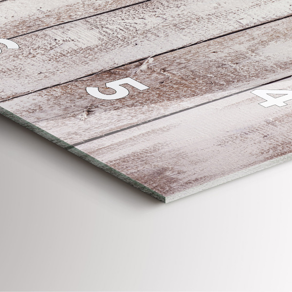 Square glass wall clock Light wood planks