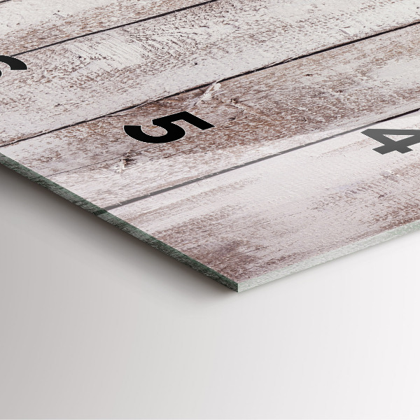 Square glass wall clock Light wood planks