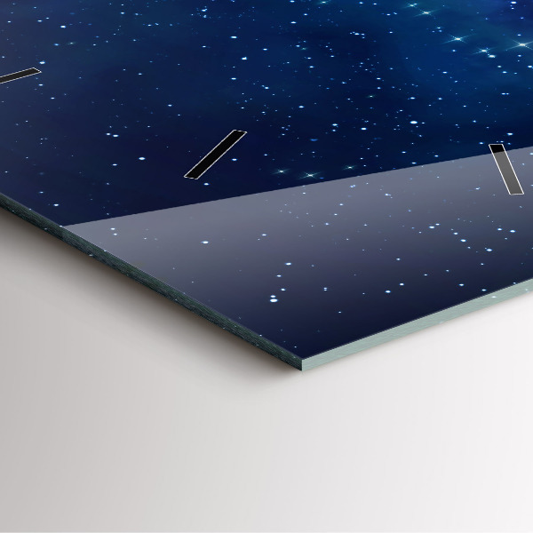 Square glass wall clock Dark sky stars