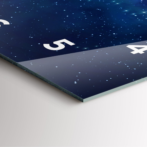 Square glass wall clock Dark sky stars