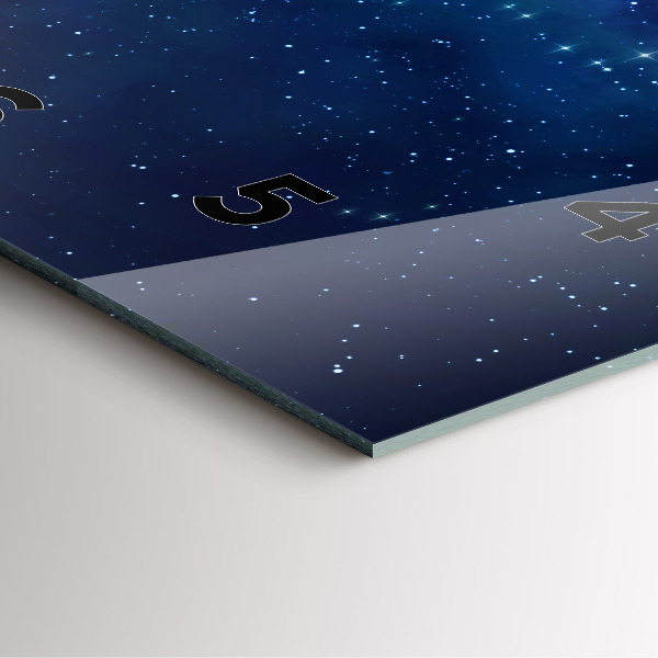 Square glass wall clock Dark sky stars