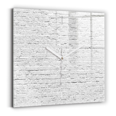 Square glass wall clock A wall of light bricks