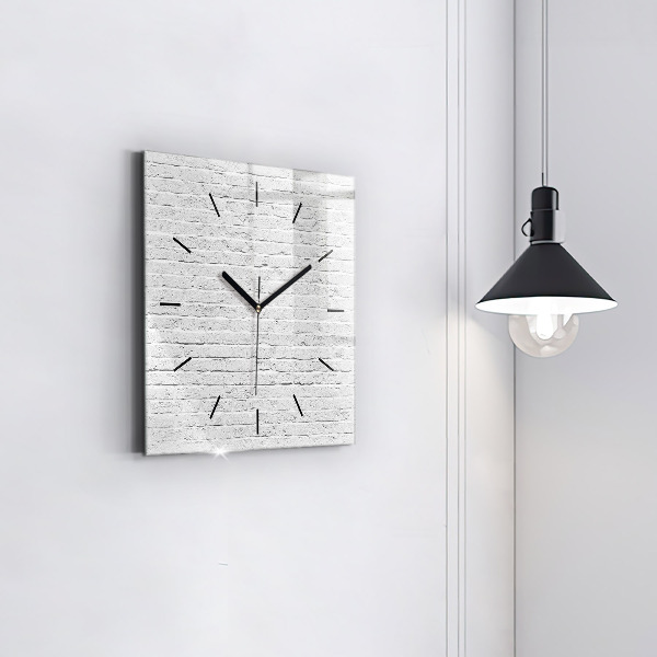 Square glass wall clock A wall of light bricks
