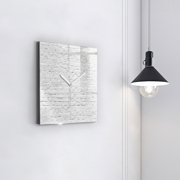 Square glass wall clock A wall of light bricks