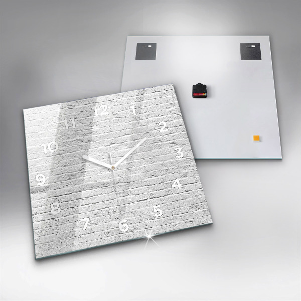 Square glass wall clock A wall of light bricks