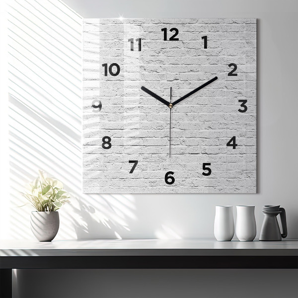 Square glass wall clock A wall of light bricks