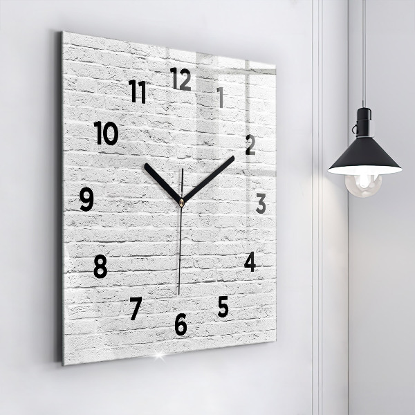 Square glass wall clock A wall of light bricks