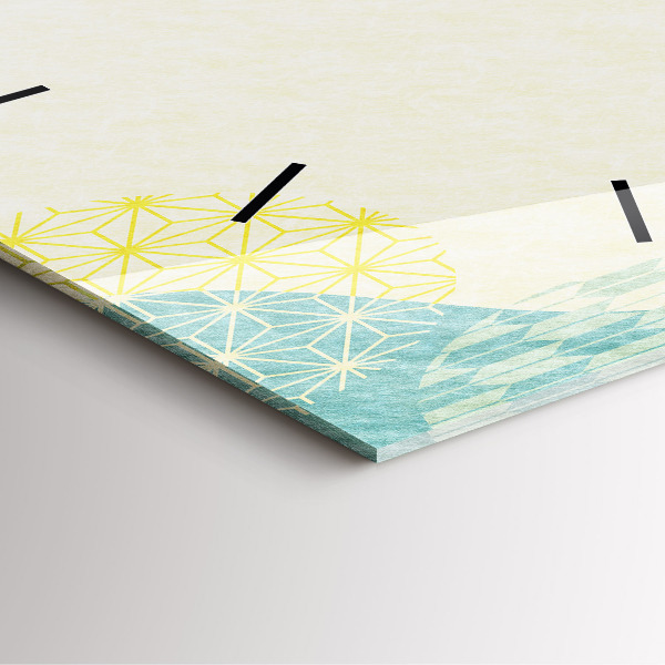 Square glass wall clock Pattern frame