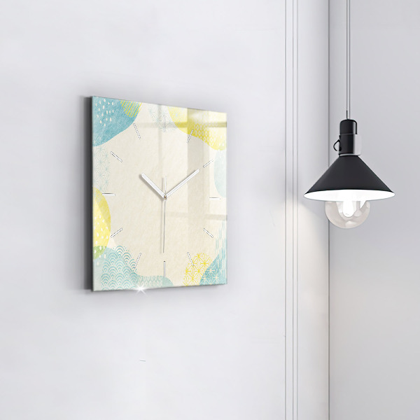 Square glass wall clock Pattern frame