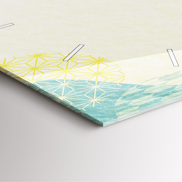 Square glass wall clock Pattern frame