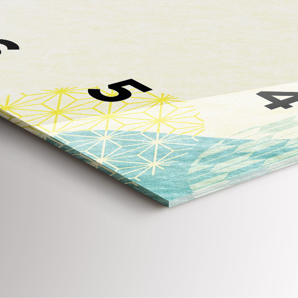 Square glass wall clock Pattern frame