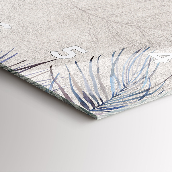 Square glass wall clock Palm leaf