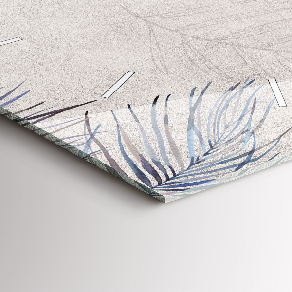 Square glass wall clock Palm leaf