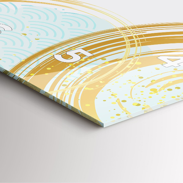 Square glass wall clock Decorative pattern