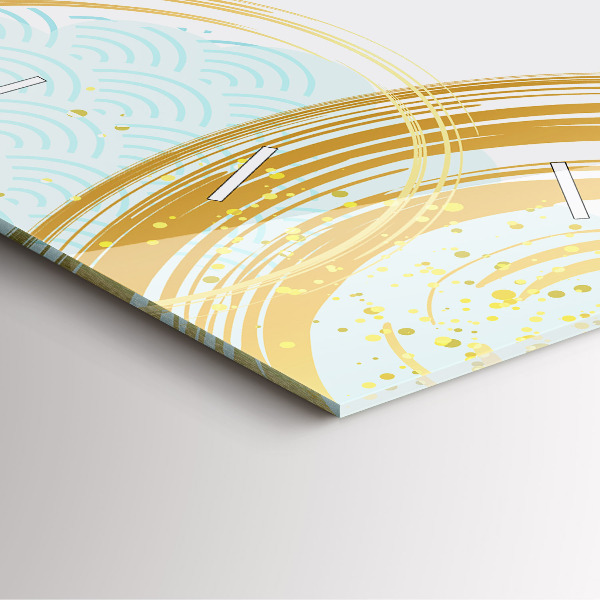 Square glass wall clock Decorative pattern