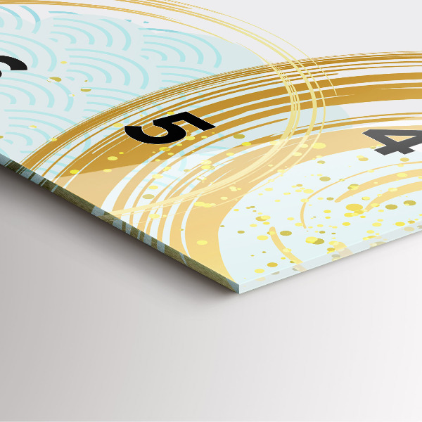 Square glass wall clock Decorative pattern