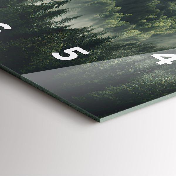 Square glass wall clock Forest Landscape