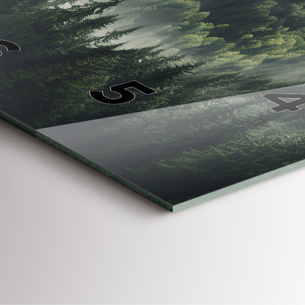 Square glass wall clock Forest Landscape