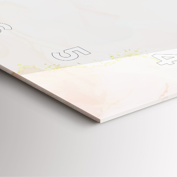 Square glass wall clock Watercolor marble