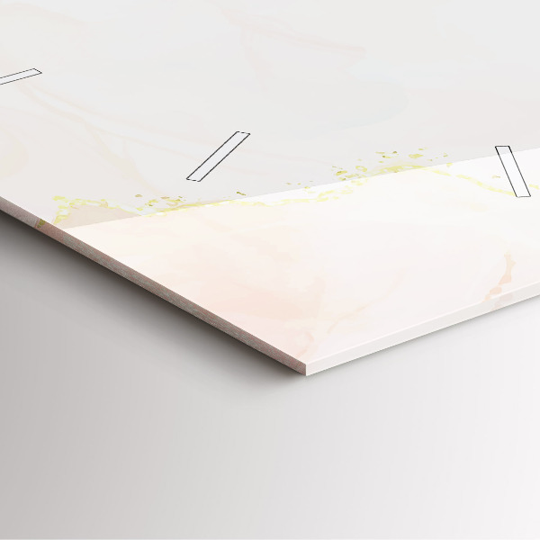 Square glass wall clock Watercolor marble