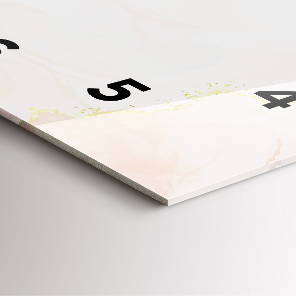 Square glass wall clock Watercolor marble