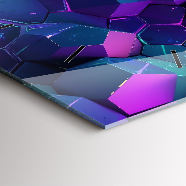 Square glass wall clock Geometric figures