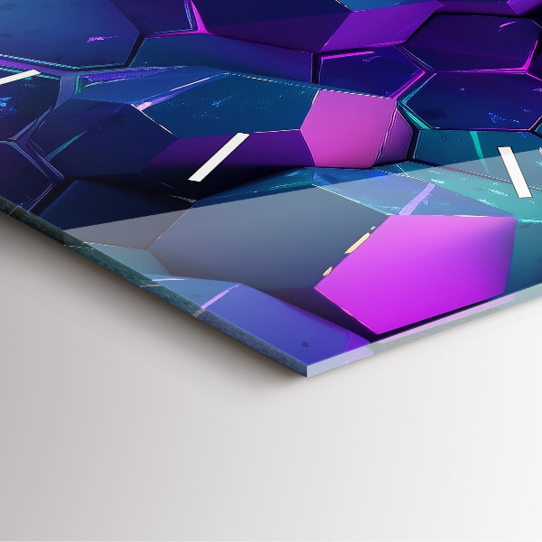 Square glass wall clock Geometric figures