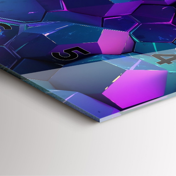 Square glass wall clock Geometric figures