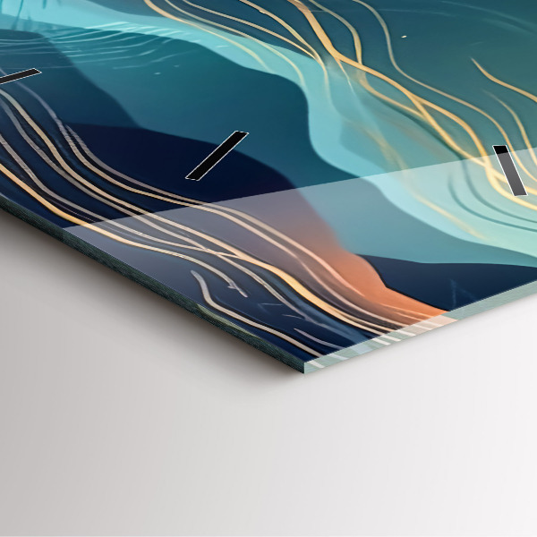 Square glass wall clock Mountain landscape