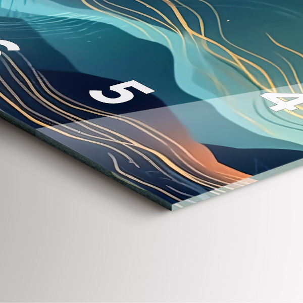 Square glass wall clock Mountain landscape