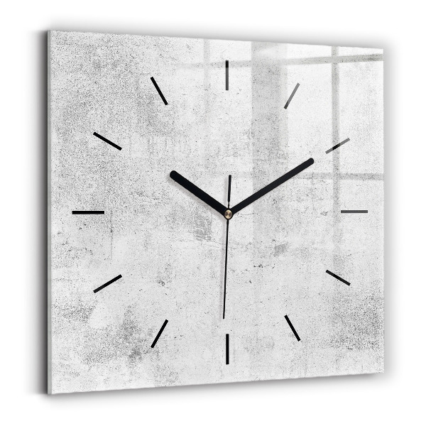 Square glass wall clock Concrete wall