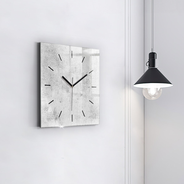 Square glass wall clock Concrete wall