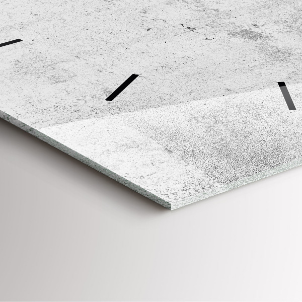 Square glass wall clock Concrete wall