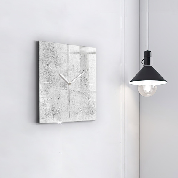 Square glass wall clock Concrete wall