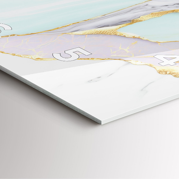 Square glass wall clock Marble pattern