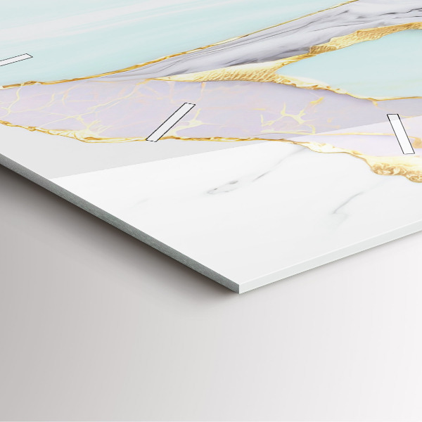 Square glass wall clock Marble pattern