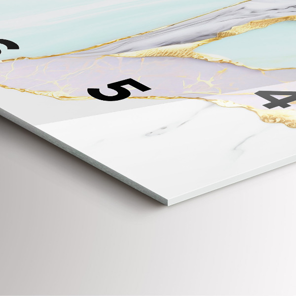 Square glass wall clock Marble pattern