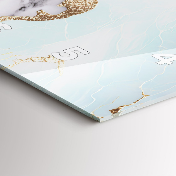 Square glass wall clock Pastel marble