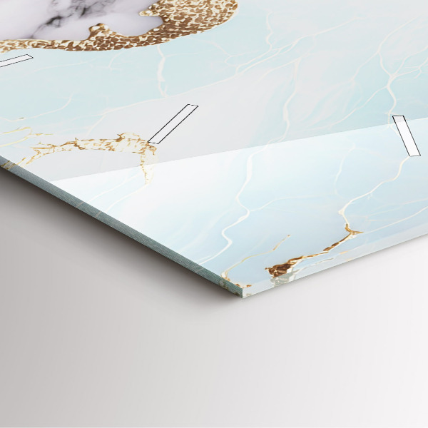 Square glass wall clock Pastel marble