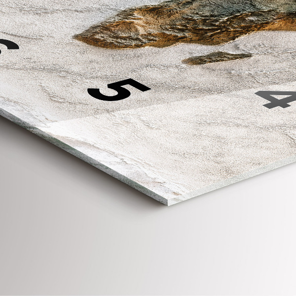 Square glass wall clock Old world map