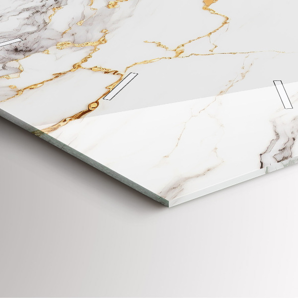 Square glass wall clock Decorative marble