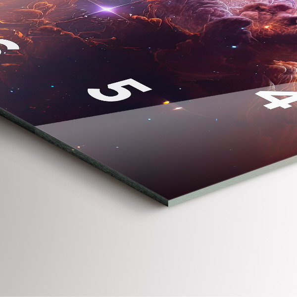 Square glass wall clock The cosmic world of stars