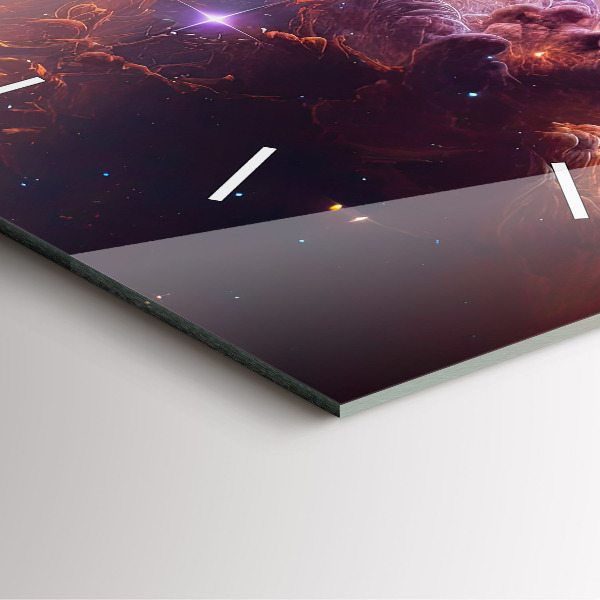 Square glass wall clock The cosmic world of stars