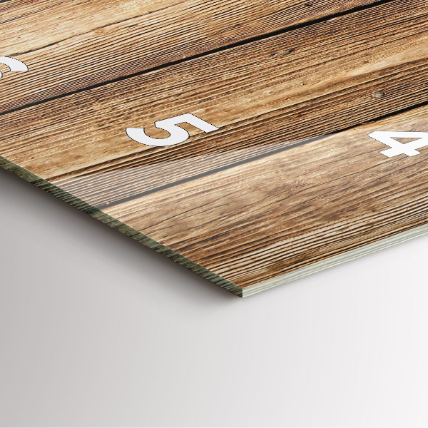 Square glass wall clock Wooden boards