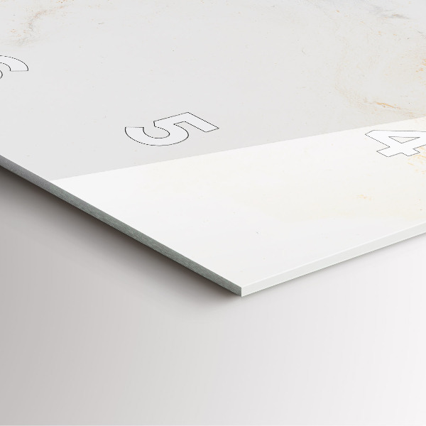 Square glass wall clock Artistic marble